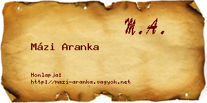 Mázi Aranka névjegykártya