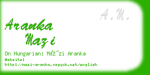 aranka mazi business card